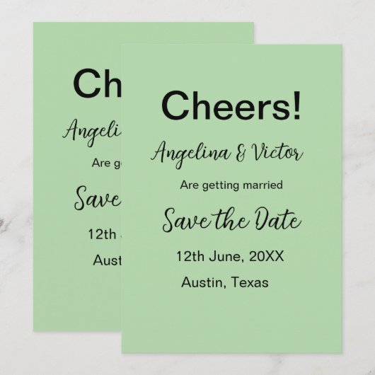 Proost save de datum eenvoudige minimale moderne e kaart (Voorkant / Achterkant)