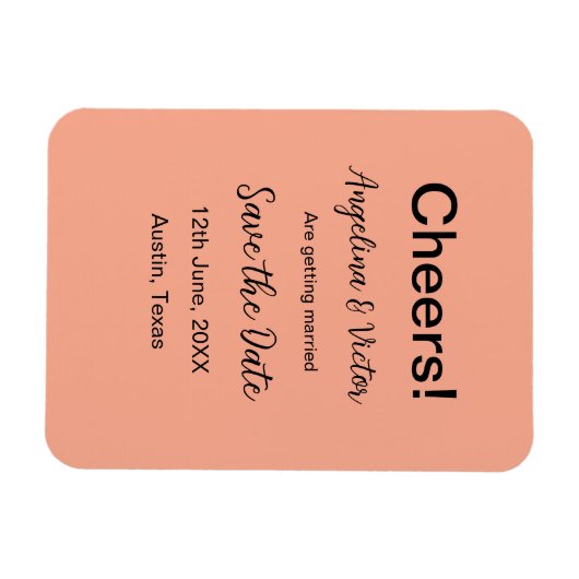 Proost save de datum eenvoudige minimale moderne e magneet (Horizontaal)