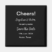 Proost save de datum eenvoudige minimale moderne e magneet (Voorkant)