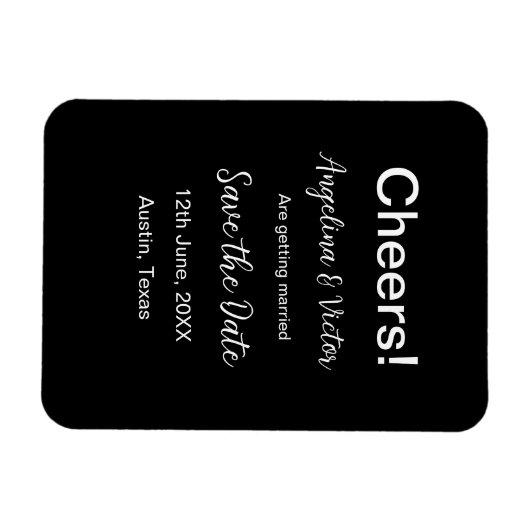 Proost save de datum eenvoudige minimale moderne e magneet (Horizontaal)