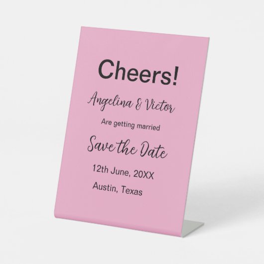 Proost save de datum eenvoudige minimale moderne e reclamebord met voetstuk (Voorkant)