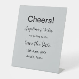 Proost save de datum eenvoudige minimale moderne e reclamebord met voetstuk