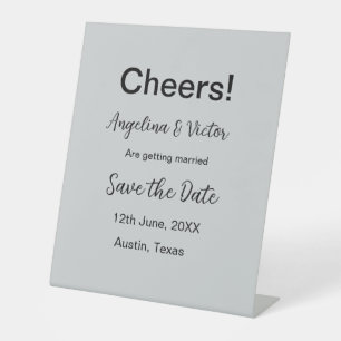 Proost save de datum eenvoudige minimale moderne e reclamebord met voetstuk