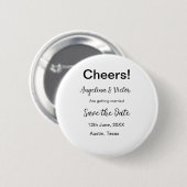Proost save de datum eenvoudige minimale moderne e ronde button 5,7 cm (Voorkant /achterkant)