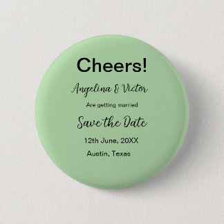 Proost save de datum eenvoudige minimale moderne e ronde button 5,7 cm
