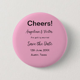 Proost save de datum eenvoudige minimale moderne e ronde button 5,7 cm