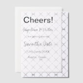 Proost save de datum eenvoudige minimale moderne e vellum uitnodigingen (Offset (Uitnodiging))