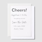 Proost save de datum eenvoudige minimale moderne e vellum uitnodigingen (Offset)