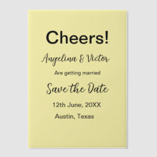 Proost save de datum eenvoudige minimale moderne e vellum uitnodigingen