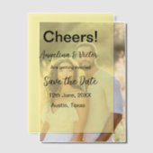 Proost save de datum eenvoudige minimale moderne e vellum uitnodigingen (Offset (Koppel))