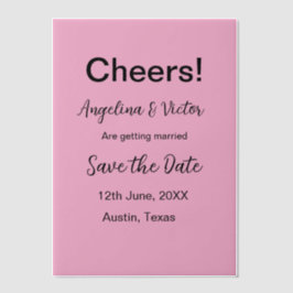 Proost save de datum eenvoudige minimale moderne e vellum uitnodigingen