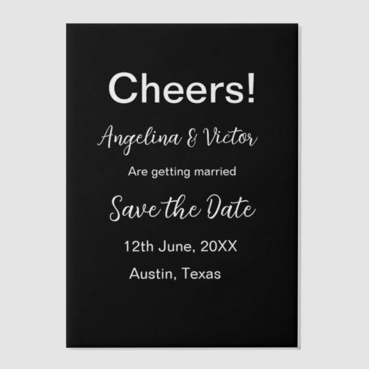 Proost save de datum eenvoudige minimale moderne e vellum uitnodigingen (Voorkant)