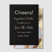 Proost save de datum eenvoudige minimale moderne e vellum uitnodigingen (Offset (Koppel))