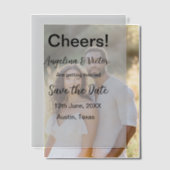 Proost save de datum eenvoudige minimale moderne e vellum uitnodigingen (Offset (Koppel))