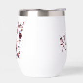 Proost schattige sneeuwman drink wijn gepersonalis (Links)