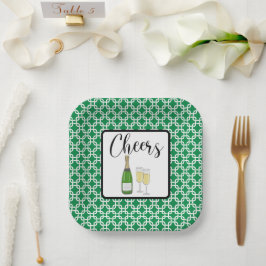 Proost Script Champagne glazen Viering Papieren Bordje