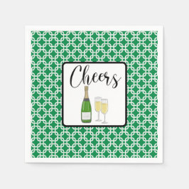 Proost Script Champagneglazen Feest Servet