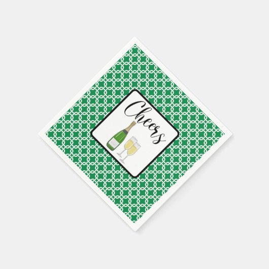 Proost Script Champagneglazen Feestviering Servet (Hoek)