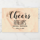 Proost Sepia Roos Vrijgezellenfeest Mini Sparkling Wijnetiket (Enkel label)