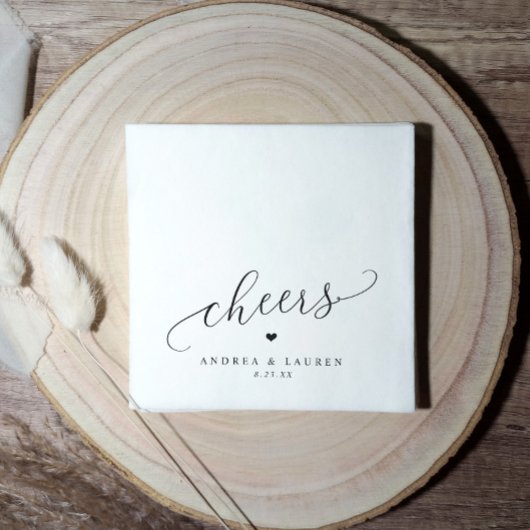 Proost servetten hart romantische moderne bruiloft