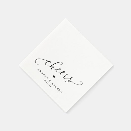 Proost servetten hart romantische moderne bruiloft (Hoek)