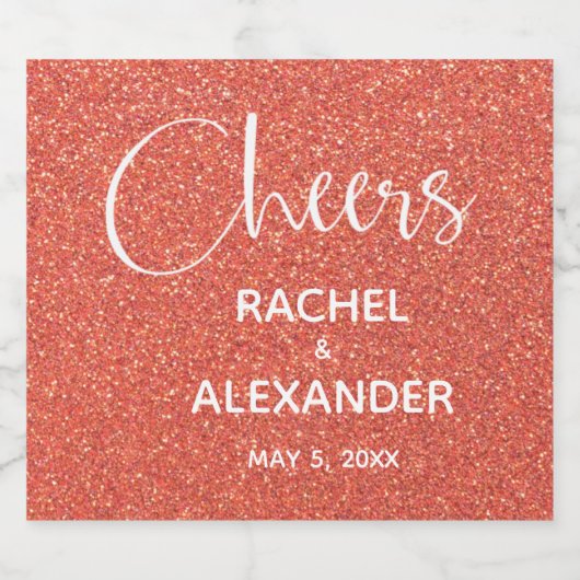 PROOST Sinaasappel Glitter Bruiloft Mousserende Wi Sparkling Wijnetiket (Enkel label)