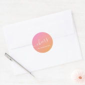 Proost Sinaasappel Roze Kerst Ronde Sticker (Envelop)