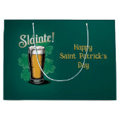 Proost! Sint-Patricksdag Pint Bier op Groen Groot Cadeauzakje (Voorkant)