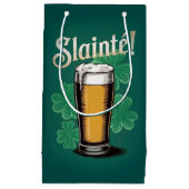 Proost! Sint-Patricksdag Pint Bier op Groen Klein Cadeauzakje (Voorkant)