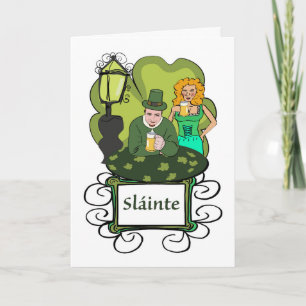 Proost Slainte voor St. Patrick's Day in Pub Kaart