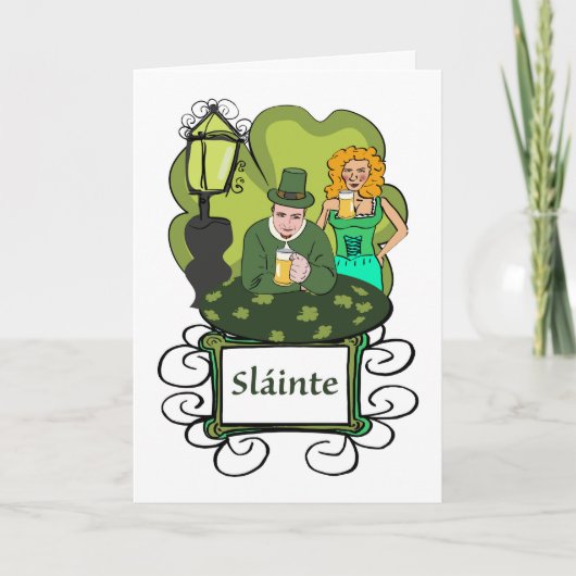 Proost Slainte voor St. Patrick's Day in Pub Kaart (Voorkant)