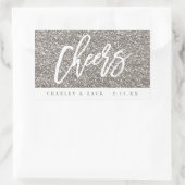 Proost Sliver Glitter Mini Wijn Champagne Label (Tas)