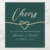 Proost Smaragd Groen Bruiloft Wijn Label Etiket (Enkel label)