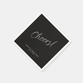 Proost! Smoke Black Minimal Gelegenheid Cocktail Servet (Hoek)