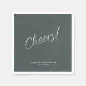 Proost! Space Gray Minimal Any Occasion Cocktail Servet (Voorkant)