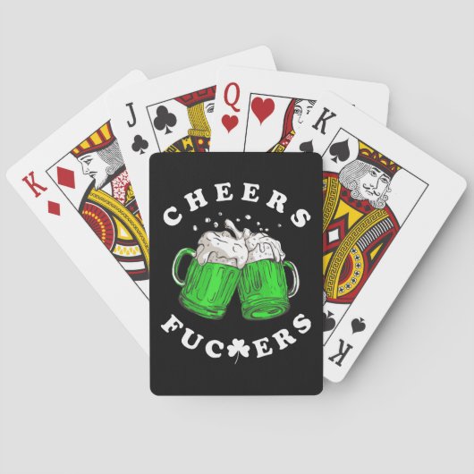 Proost St. Patrick's Dag Bier Drinken Grappig Pokerkaarten (Achterkant)
