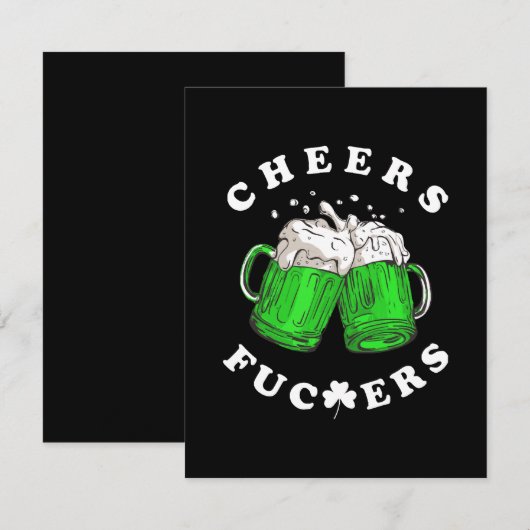 Proost St Patricks Dag Bier Drinken Grappig RSVP Kaartje (Voorkant / Achterkant)