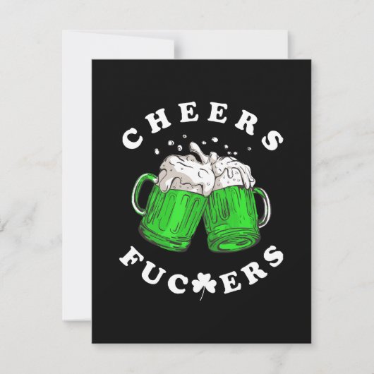 Proost St Patricks Day Beer Drink Funny RSVP Kaartje (Voorkant)