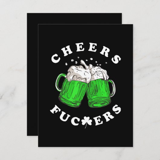 Proost St Patricks Day Beer Drink Funny RSVP Kaartje (Voorkant / Achterkant)