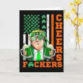 Proost St. Patrick's Day Grappig Bier Drinken Tr Kaart (Gele Bloem)