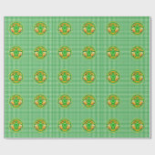 Proost St. Patrick's Day Klaver 21e Verjaardag Cadeaupapier (Vlak)