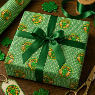 Proost St. Patrick's Day Klaver 21e Verjaardag Cadeaupapier