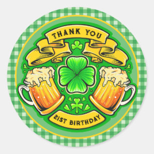 Proost St. Patrick's Day Shamrock 21e verjaardag Ronde Sticker