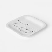 Proost Stijlvolle zwart-witte bruiloft Papieren Bordje (Gebogen)