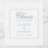 Proost stoffige blauwe moderne minimalistische bru wijn etiket (Enkel label)