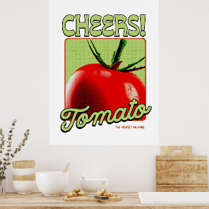 Proost Tomaat Retro Pop Art Poster