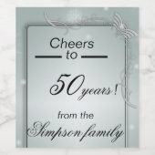 Proost tot 50 jaar wijn etiket (Enkel label)
