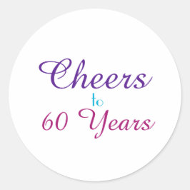 Proost tot 60 jaar  ronde sticker