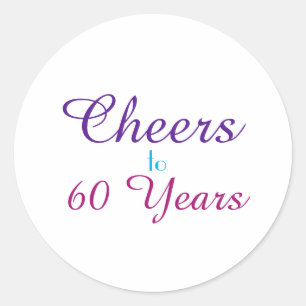 Proost tot 60 jaar ronde sticker