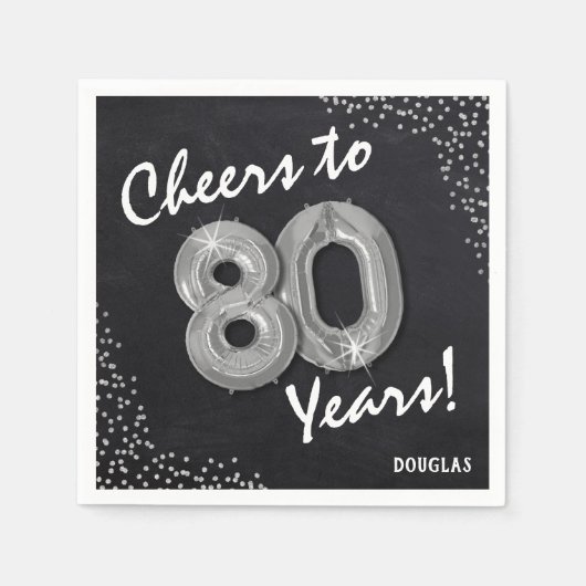 Proost tot de 80 jaar! 80e verjaardag servet (Voorkant)